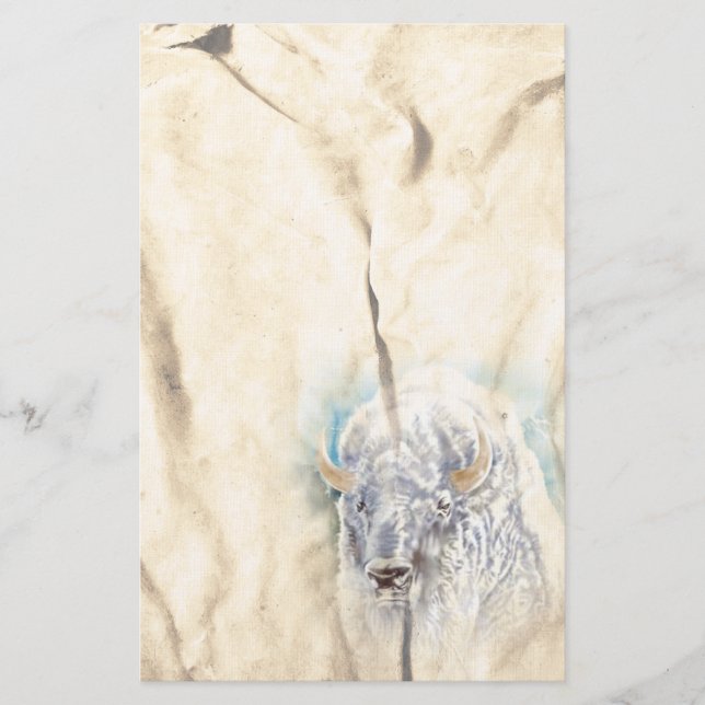 Papeterie White Buffalo Native American Stationery (Devant)