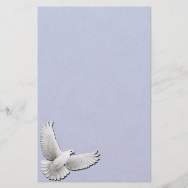 Papeterie White Dove sur papier à lettres bleu (Devant)