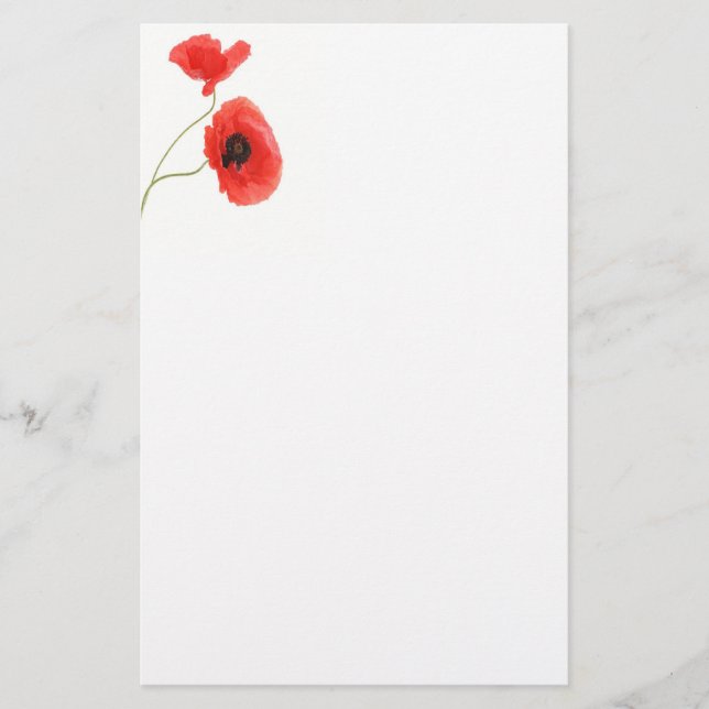 Papeterie Writing paper poppy (Devant)
