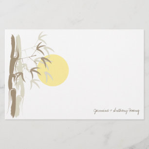 Papeterie Yellow Sunrise Bamboo Zen asiatique Mariage papete