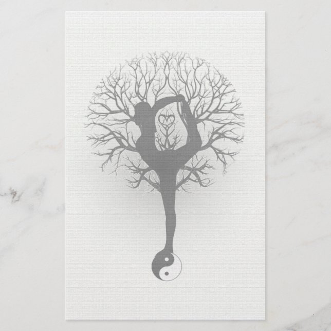 Papeterie Yin Yang, arbre de la vie, femmes, yoga (Devant)