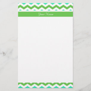 Papeterie Zigzag moderne, vert citron et bleu