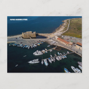 Paphos castle postcard medieval fort harbour harbo
