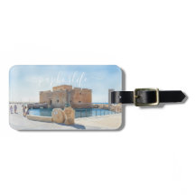 Paphos Castle & Statue watercolour style