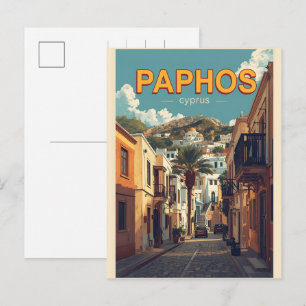 Paphos old city - Cyprus touring souvenir Holiday Postcard