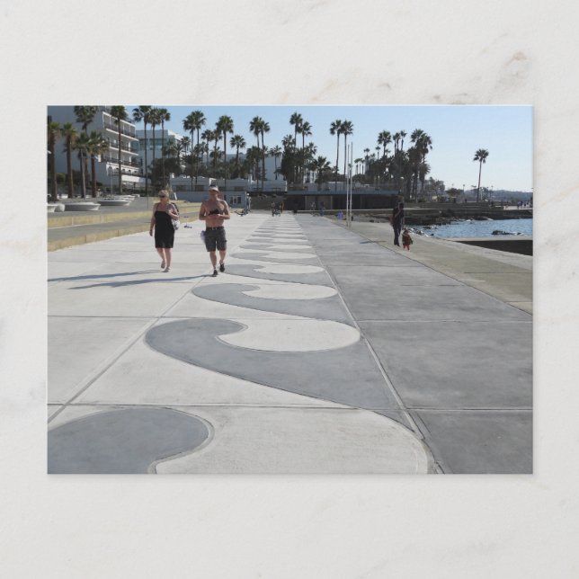 Paphos seafront wave pattern, Cyprus Postcard (Front)