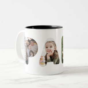 Papi Custom Photo Personalized Father's Day Two-Tone Coffee Mug