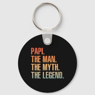 Papi For Men Dad Grandpa Man Myth Legend Fathers D Keychain