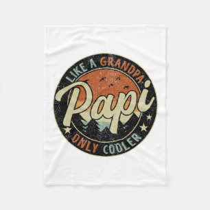 Papi Like A Grandpa Only Cooler Vintage Retro Fath Fleece Blanket