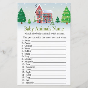 Papier С Noël Bébé Animaux Nom baby shower de jeu