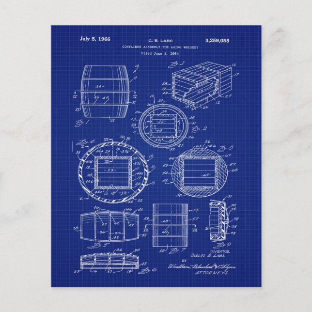 Papier 1966 Whiskey Container Art (Devant)