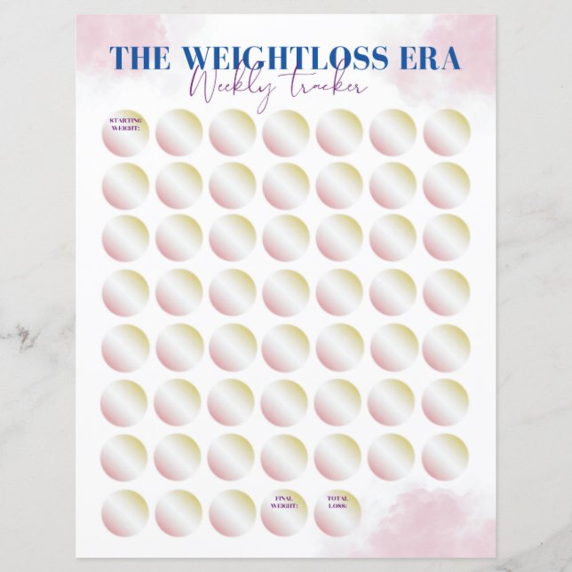 Papier 2024 The Weight Loss Era Tracker - 52 Week Tracker (Devant)
