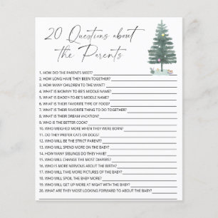 Papier 20 Questions sur le jeu de baby shower Parents