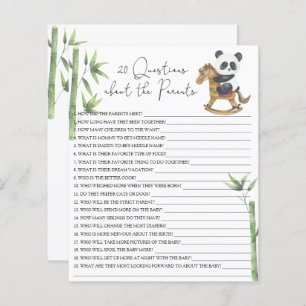 Papier 20 Questions sur le jeu de baby shower Parents