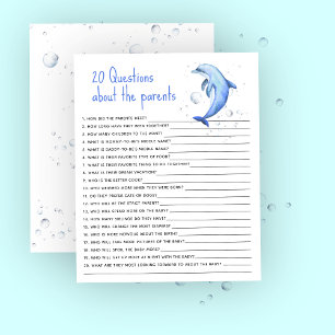 Papier 20 Questions sur le jeu de baby shower Parents