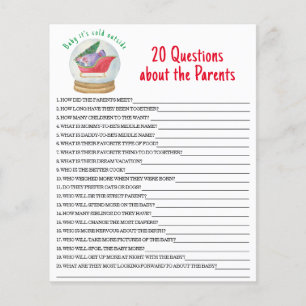Papier 20 Questions sur le jeu de baby shower Parents