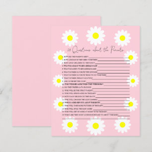 Papier 20 Questions sur le jeu de baby shower Parents