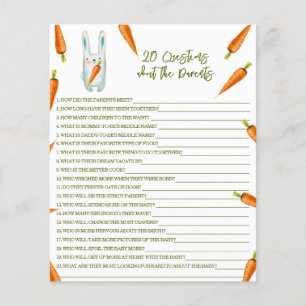 Papier 20 Questions sur les parents ! Jeu de baby shower