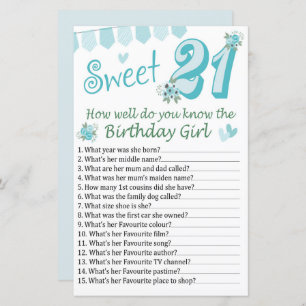 Papier 21e anniversaire Comme vous connaissez bien l'anni