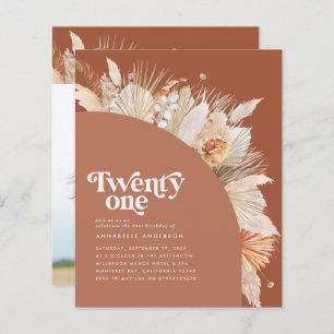 Papier 21e anniversaire pampas herbe terre cuite budget a