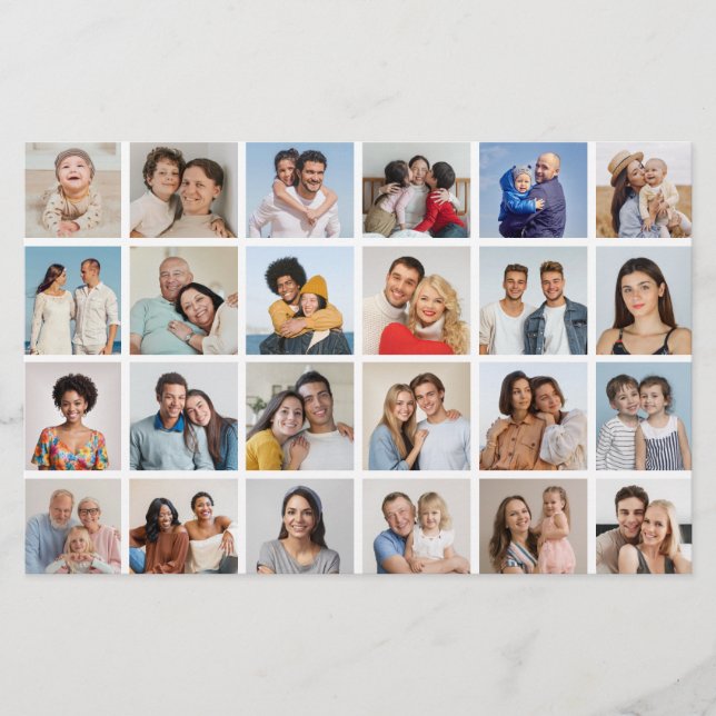 Papier 24 Photo Collage de couleur modifiable Carte/Circu (Devant)