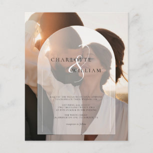 Papier 2 Budget Photo Moderne Elégant Mariage Invitation
