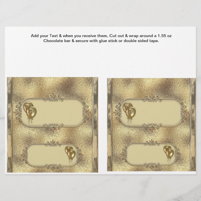 Papier 2 Golden Anniversaire Personnalisé Candy Bar Wrapp (Devant)