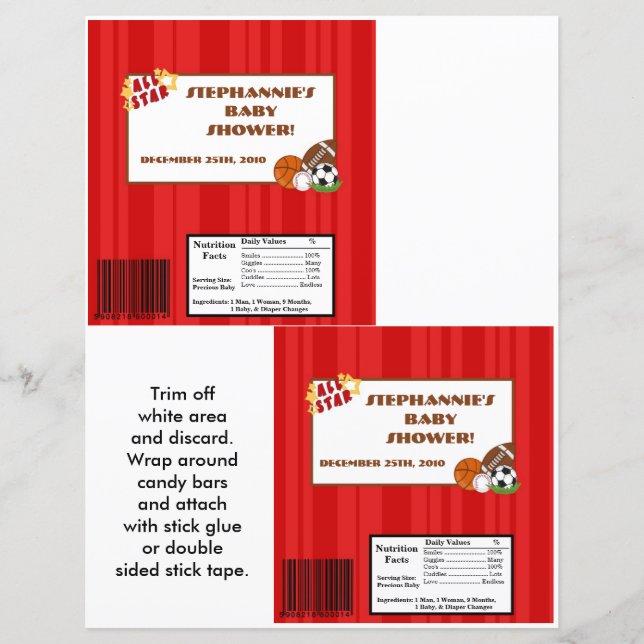 Papier 2 Hershey's Grand Bar Wrapper All-Star Rouge (Devant)