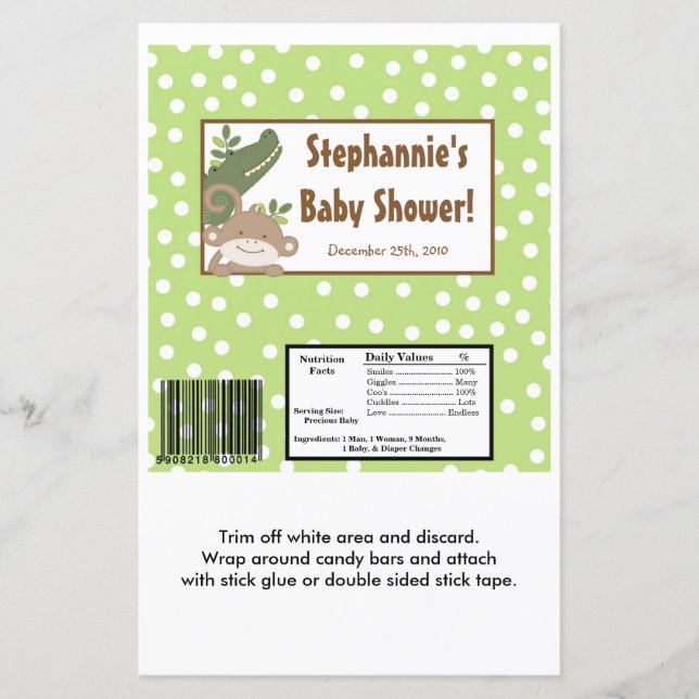 Papier 2 Hershey's Grand Bar Wrapper Safari Jungle Zoo (Devant)