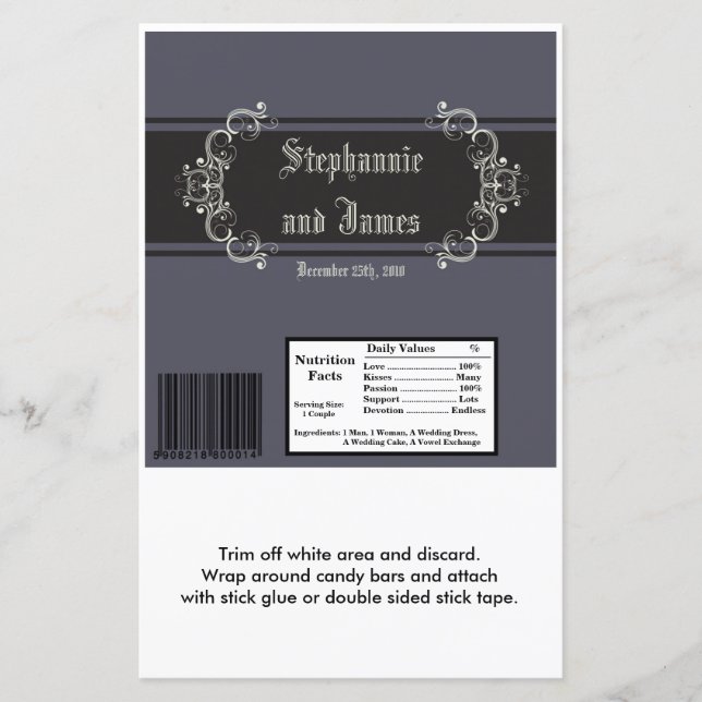 Papier 2 Hershey's Large Bar Wrapper Black Cravate Affair (Devant)