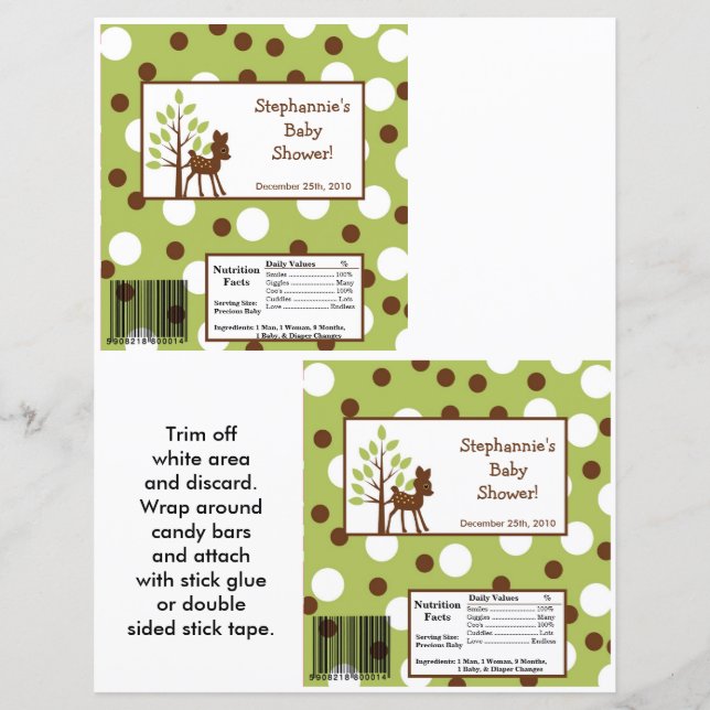 Papier 2 Hershey's Large Bar Wrapper Woodland Friends (Devant)