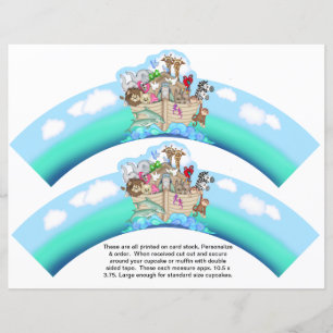 Papier 2 Noahs Ark Bébé Cupcake Personnalisé Enveloppeurs