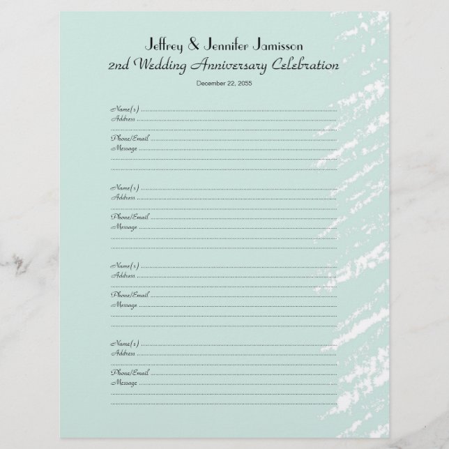 Papier 2nd Anniversary Party Guest Book Sign-in (Devant)