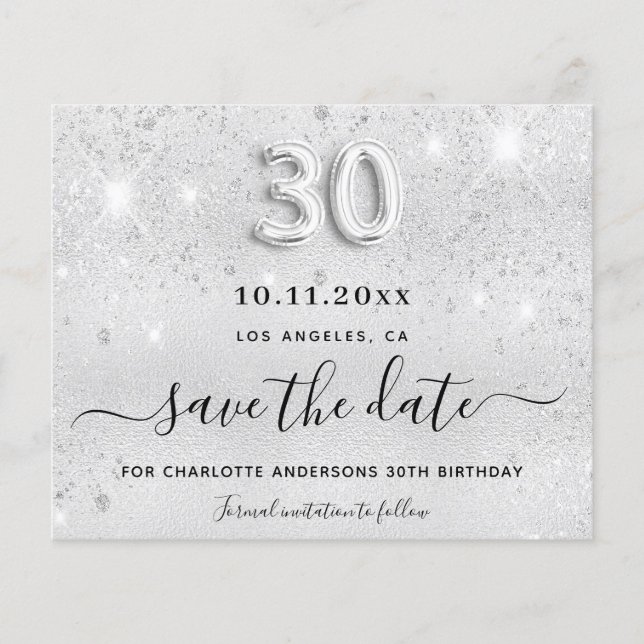 Papier 30e anniversaire parties scintillant argent enregi (Devant)