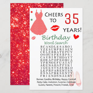 Papier 35e anniversaire Word Search Jeu