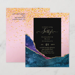 Papier 40e anniversaire Invitations Glamor Girly FUN mode