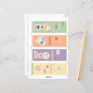 Papier 4 Signets floraux Kawaii avec mains coupées