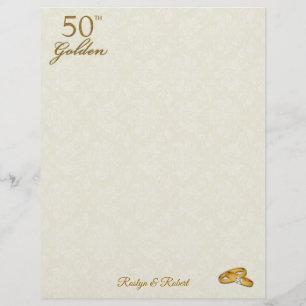 Papier 50e anniversaire de Mariage d'or personnalisé