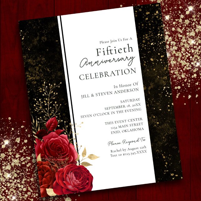 Papier 50e anniversaire du Mariage Budget floral (Créateur téléchargé)