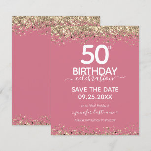 Papier 50e anniversaire Enregistrer la date Invitation bu