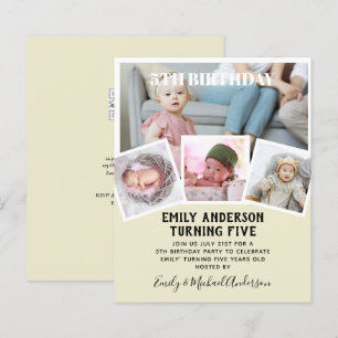 Papier 5E Anniversaire Photo Collage Invitation Garçon fi