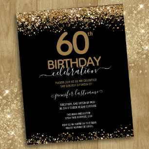 Papier 60e Anniversaire de la fête Invitation budgétaire