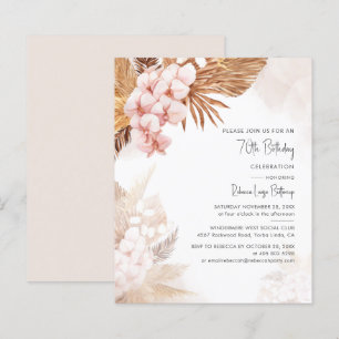 Papier 70e anniversaire Pampas Grass Floral Party Invitat