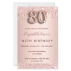 80e anniversaire rose invitation or