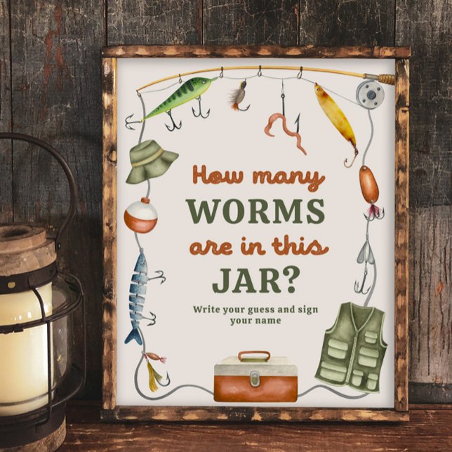 Papier 8 x 10 pouces Devinez combien de signes de pêche (Créateur téléchargé)