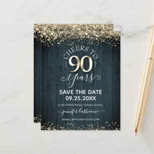 Papier 90e anniversaire d'or Enregistrer la date Invitati