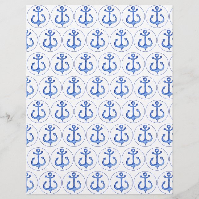Papier à Ancres bleu marine (Devant)