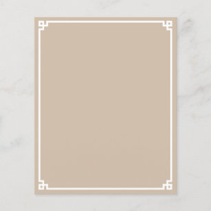 Papier à bordure grecque beige et blanc