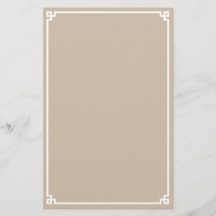 Papier à bordure grecque beige et blanc