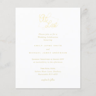 Papier À Dernier Gold White Black Wedding invite